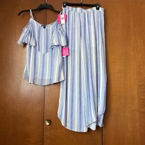 Amy Byer Girls XL (16) Rainbow Yarn Dye Two-Piece Set Ret $56